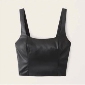 Abercrombie and Fitch | Faux Leather Squareneck Top